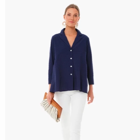 **Last One! Small** Navy Swiss Dot Scarlett Button Down
POMANDER PLACE - Picture 2 of 8